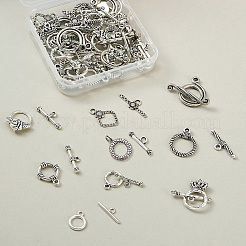 チベット風合金マンテル  混合図形  アンティークシルバー  7.4x7.2x1.7cm  40セット /箱&nbsp;PALLOY-TA0001-47AS