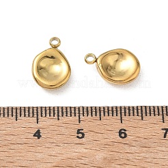 304ステンレススチールチャーム  ティアドロップチャーム  イオンプレーティング（ip）  18KGP本金メッキ  14x9.5x3.5mm  穴：1.6mm&nbsp;SA-CBA11D7-02G