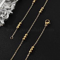 PVD Vacuum Plating 304 Stainless Steel Cable Chain Necklaces&nbsp;NJEW-I248-17G