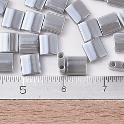 MIYUKIティラビーズ  日本製シードビーズ  2穴  （TL443)不透明な灰色の光沢  5x5x1.9mm  穴：0.8mm  約118PCS /ボトル  10 G /ボトル&nbsp;SEED-JP0008-TL0443