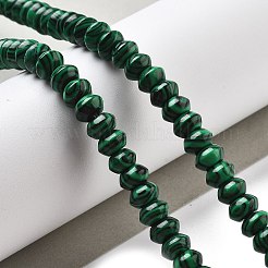 合成マラカイトビーズ連売り  ソーサービーズ  8x5mm  穴：0.6mm  約40個/連  7.76''（19.7センチメートル）&nbsp;G-P559-A04-01
