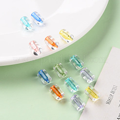 透明なアクリルビーズ  コラム  ミックスカラー  10x7.5mm  穴：1.8mm  約950個/500g&nbsp;TACR-S154-17A