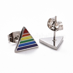 Pride Style 201 Stainless Steel Stud Earrings&nbsp;EJEW-F276-03P