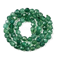 天然瑪瑙（染色・加熱）ビーズ連売り  ラウンド  多面カット  グリーン  5.5~6x5.5~6.5mm  穴：1mm  約60~62個/連  14.17~14.88''（36~37.2センチメートル）&nbsp;G-T138-221C