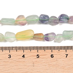 天然な色鮮やかな蛍石ビーズ連売り  ナゲット  タンブルストーン  4.5~11.5x3~7x3.5~6mm  穴：1~1.2mm  約48~68個/連  15.35~15.94''（39~40.5センチメートル）&nbsp;G-P497-01C-18
