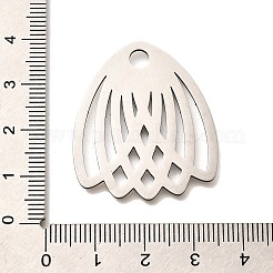 ステンレスペンダント201個  レーザー切断  中空の花のチャーム  変色防止  ステンレス鋼色  35x30x1mm  穴：2mm&nbsp;STAS-B083-10P