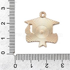 卒業シーズンの合金エナメルペンダント  卒業帽チャーム  ライトゴールド  ブラック  24x23x1.5mm  穴：1.8mm&nbsp;ENAM-I065-02KCG-02
