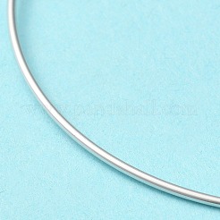 Anti-Tarnish Rhodium Plated 925 Sterling Silver Bangles&nbsp;BJEW-G681-01B-P