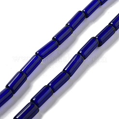 手作りのネパールランプワークビーズ  コラム  ダークブルー  10.5~11.5x4~6mm  穴：1.6mm  約61個/連  26.18''（66.5センチメートル）&nbsp;LAMP-Z008-02C