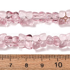 透明ガラスビーズ連売り  クローバー  染められ、ハートが入った  ミックスカラー  13x11x5mm  穴：1mm  約65個/連  21.65''（55センチメートル）&nbsp;GL-CBAAE04-01