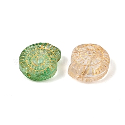 Baking Paint and Golden Metal Enlaced Glass Beads&nbsp;GL-CBA1477-04