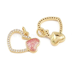 Brass Micro Pave Cubic Zirconia Pendants&nbsp;KK-B150-03G-03