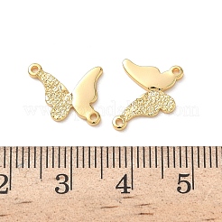 真鍮のバタフライリンク  ニッケルフリー  18KGP本金メッキ  13.5x12.5x1.5mm  穴：1mm&nbsp;KK-D504-25A-G