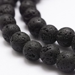 天然溶岩岩ビーズ連売り  ラウンド  8~9mm  穴：2.5mm  約46~49個/連  15&nbsp;X-G-A163-03-8mm