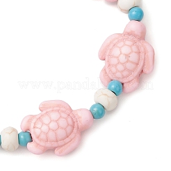 Synthetic Turquoise & Natural Freshwater Shell Beads Stretch Bracelets for Women&nbsp;BJEW-JB12017-01