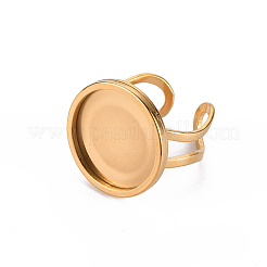 201 Stainless Steel Cuff Ring Findings&nbsp;STAS-S080-040E-G