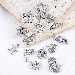 24Pcs 12 Styles Alloy Crystal Rhinestone Pendants&nbsp;FIND-BM0001-79B