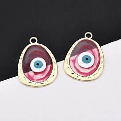 合金エナメルチャーム  ゴールドカラー  ナザールボンジュウの涙  ミックスカラー  40x29x3mm  穴：3.2mm&nbsp;ENAM-F143-09-G