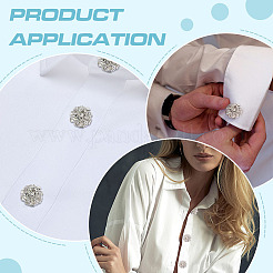 8Pcs Brass Rhinestone Cufflinks&nbsp;KK-ME0003-84S