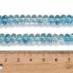 染色された天然石風ガラスビーズの連  ロンデル  ダークターコイズ  8~8.5x4.5~5mm  穴：1.2mm  約79個/連  14.57''（37センチメートル）&nbsp;GL-Z001-03A-12