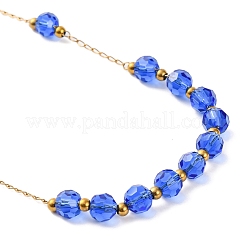 Ion Plating(IP) Crucifix Cross 304 Stainless Steel Rosary Bead Necklaces&nbsp;NJEW-M075-03G-07