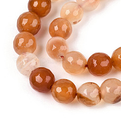 天然石赤瑪瑙ビーズ連売り  多面カットラウンド  8mm  穴：1mm  約46~48個/連  14.37~14.96''（36.5~38センチメートル）&nbsp;LS-G-T139-8mm-89A-01
