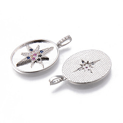 Brass Micro Pave Cubic Colorful Zirconia Pendants&nbsp;KK-N232-170P-NF