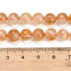 ハート型の天然シトリンビーズの連  スムーズなラウンド  8~8.5mm  穴：1mm  約46~49個/連  15.35''（39センチメートル）&nbsp;GG-T002-A01-8mm