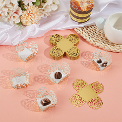 50Pcs Rose Flower Window Paper Candy Packaging Boxes&nbsp;CON-OC0001-78A
