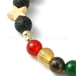 Natural & Synthetic Mixed Gemstone Chakra Theme Bracelet&nbsp;BJEW-JB09806