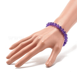 Natural Malaysia Jade(Dyed) Round Beaded Stretch Bracelet&nbsp;BJEW-JB07635