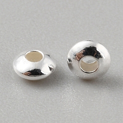 925スターリングシルバースペーサービーズ  ロンデル  銀  3x2mm  穴：1mm&nbsp;STER-WH0015-01A-S