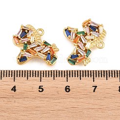 Brass Micro Pave Colorful Cubic Zirconia Pendants&nbsp;KK-D264-01G