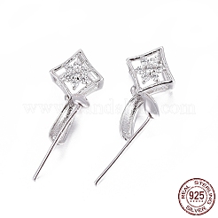 Anti-Tarnish Rhodium Plated 925 Sterling Silver Pendant Bails&nbsp;STER-L058-020P