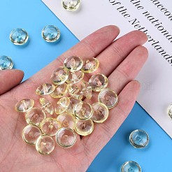 透明なアクリルビーズ  フラットラウンド  きいろ  14x7mm  穴：2mm  約615個/500g&nbsp;MACR-S373-110-B05