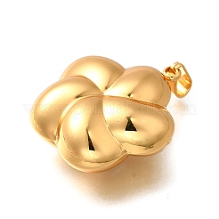 304ステンレスペンダント  花のチャーム  ゴールドカラー  28.5x26x11mm  穴：3x5mm&nbsp;STAS-H200-20G