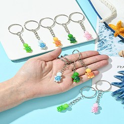 10Pcs 5 Colors Resin Tortoise Pendant Keychain&nbsp;KEYC-FS00018