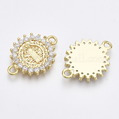 Brass Micro Pave Cubic Zirconia Links Connectors&nbsp;ZIRC-T005-035B-G