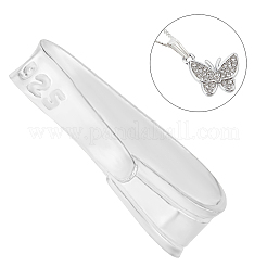 スターリングシルバーのスナップオンベイル10個925個  スタンプ925個付き  銀  8x4x2.5mm  穴：2.5x6.5mm&nbsp;STER-BBC0001-11