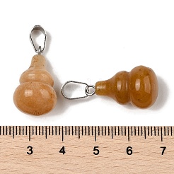 天然トパーズヒスイの​​ペンダント  201ステンレススチール製金具付き  ヒョウタン  22~23x13mm  穴：4x7mm&nbsp;LS-G-B127-03P-10