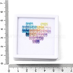 32 個のキュービックジルコニアカボション  後ろ向き  正方形  多面カット  ミックスカラー  4x4mm  32個/セット&nbsp;CU-F002-05D