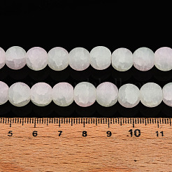 クラックガラスビーズ  ラウンド  ツートン  艶消し  ミスティローズ  9.5~10x8.5~9.5mm  穴：1.4mm&nbsp;X1-GLAA-N009-10mm-01