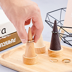 木のリングが表示されます  フェイクスエードと  コーン  ミックスカラー  3.95~4.15x9.35~10.15cm  3個/セット&nbsp;RDIS-FG0001-08