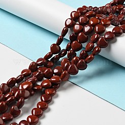 天然石レッドジャスパービーズ連売り  ハート  10x10.5~11x6mm  穴：1.2mm  約40個/連  15.35''（39センチメートル）&nbsp;G-B022-07B