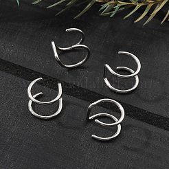 304 Stainless Steel 2 Line Hoop Clip on Nose Rings&nbsp;AJEW-A062-07P