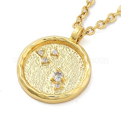 304 Stainless Steel Cubic Zirconia Constellation Flat Round Pendants&nbsp;STAS-S145-01H