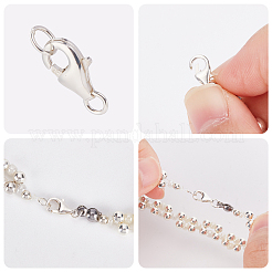 6セット3スタイル925スターリングシルバーロブスタークロウクラスプ  丸カン付き  銀  9~11x6~7x2.5~4mm  穴：3mmと4mm  2セット/スタイル&nbsp;STER-BBC0001-19
