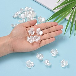 花の模造パールのアクリルビーズキャップ  3花びら  ホワイト  22x6.5mm  穴：1mm  約692個/500g&nbsp;OACR-L004-7226