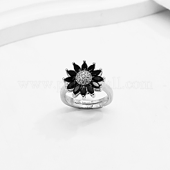 Adjustable Brass Micro Pave Cubic Zirconia Cuff Open Rings for Women&nbsp;YI2958-2