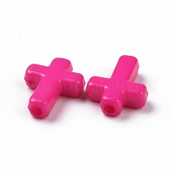 混合色分厚いアクリルクロスビーズ  16x12x4.5mm  穴：2mm&nbsp;X-SACR-436-M